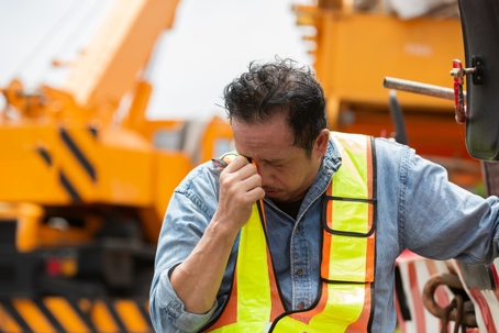 tired construction worker